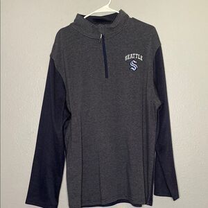 NHL Seattle Kraken Hockey 1/4 Zip Long Sleeve Pullover Size XL